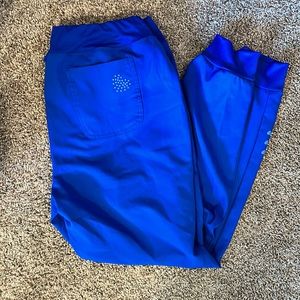 Women’s Royal Blue Heart & Soul Scrub Joggers - Large